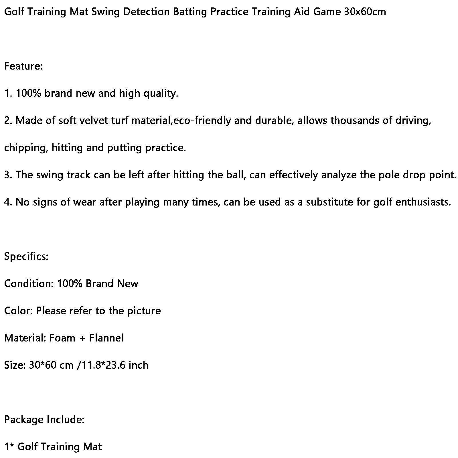 Golf Training Mat Swing Detection Batting Practice Training Aid Game 30x60cm BS5