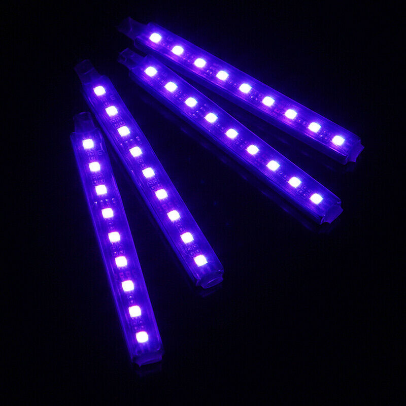 4PCS USB LED Car RGB Light Strip Interior Atmosphere Neon Lamp Remote Control