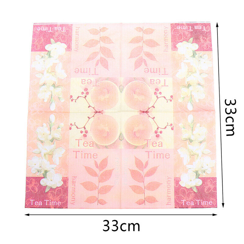 20PCS/pack Afternoon Tea Pattern Theme Paper Napkins Tissue Napkins Party SuppDD