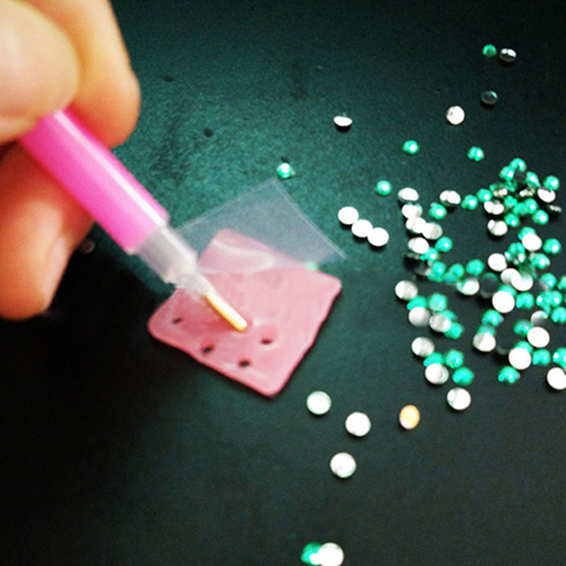 5 Pieces Pink Nail Art Rhinestone Gems Picker Dotting Pen Manicure Tips Tools