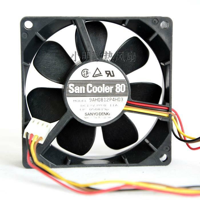 For SANYO 9AH0812P4H03 fan 4pin 12V 0.11A 8CM 80*80*25mm