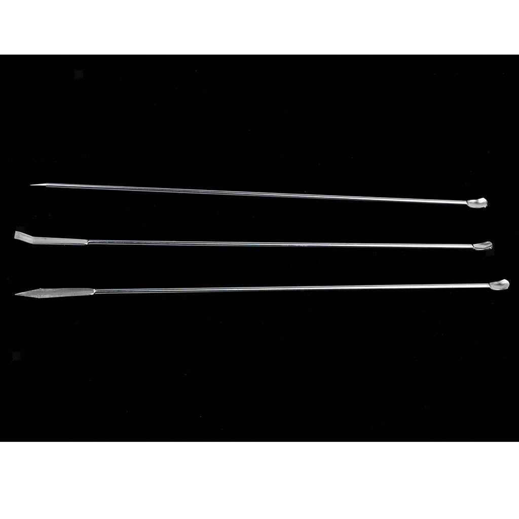 3xStainless Steel Laboratory Micro Spatula Medicine Spoon Shovel Pharmacy