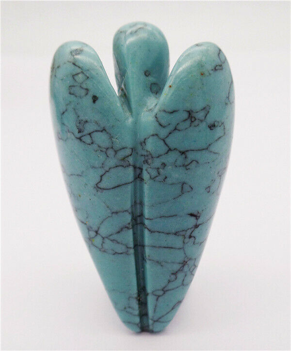 50x30x19mm Green Turquoise Carved Angel Statue Reiki Healing Decoration HH8102