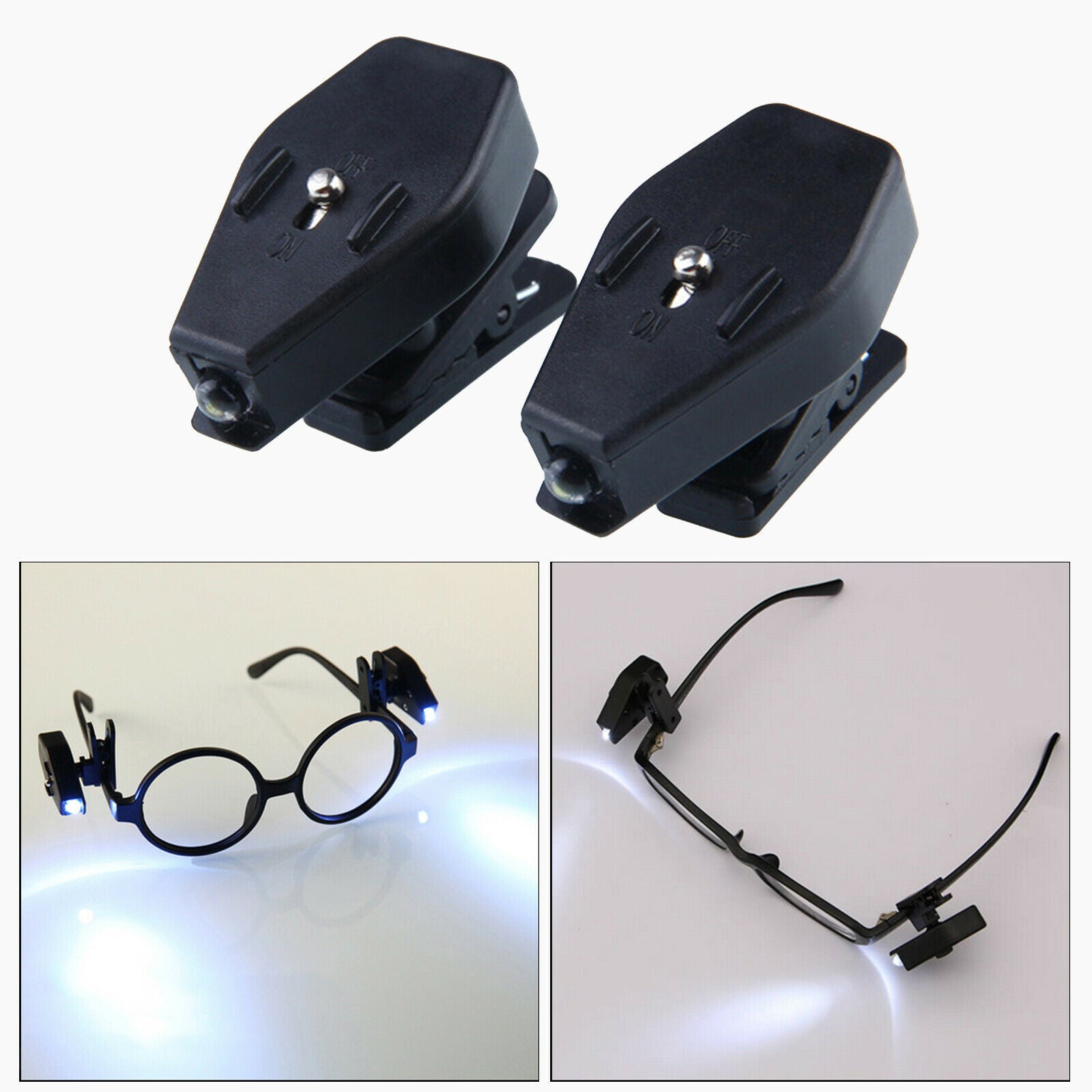 1Pcs Eyeglass Reading Light Glasses Flashlight LED Light Clip On Eye Glasses