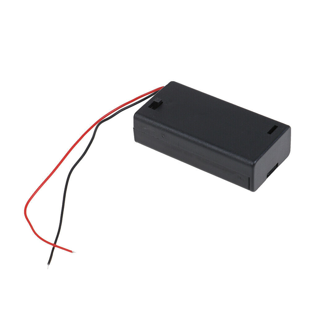 2x AA 3V battery holder connector storage case box ON/OFF switch with lea.l8