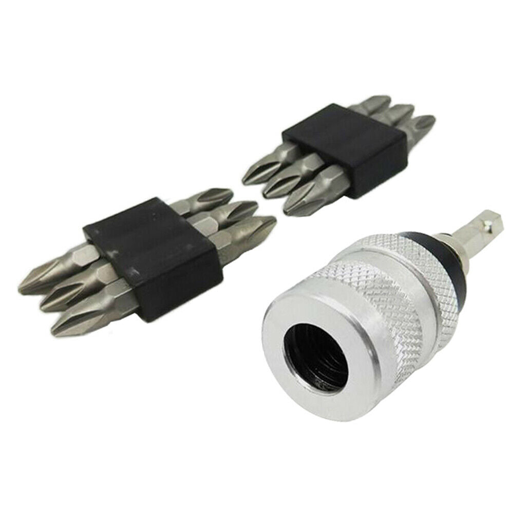 Drywall Screw Depth Setter With 12 Pieces 1/4 Shank Cross Head Screwdrivers Bits