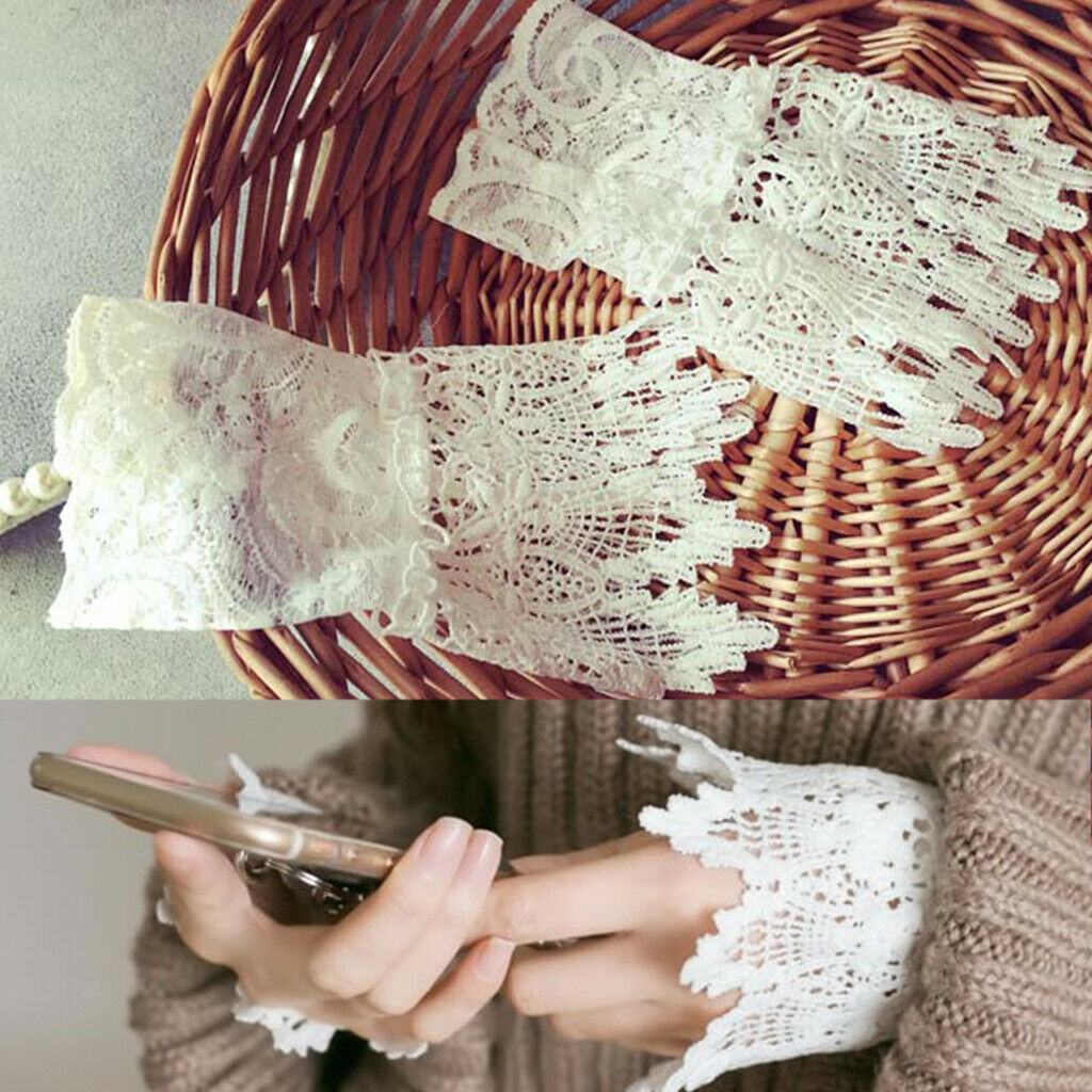 Ladies Decorative Hollow Lace Cuffs Bracelet Detachable Shirt False Sleeves
