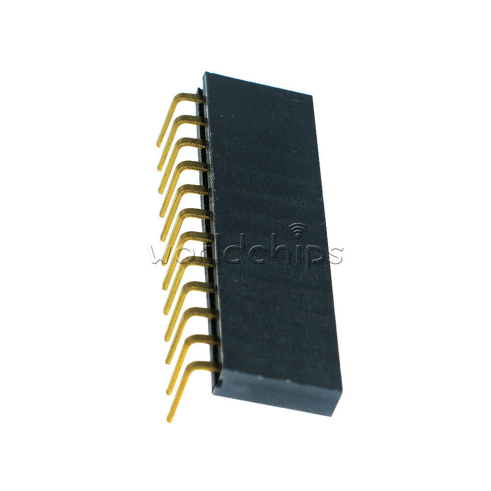 20PCS pitch 1x12Pin Header Right Angle Female Single Row Socket Connector 2.54mm