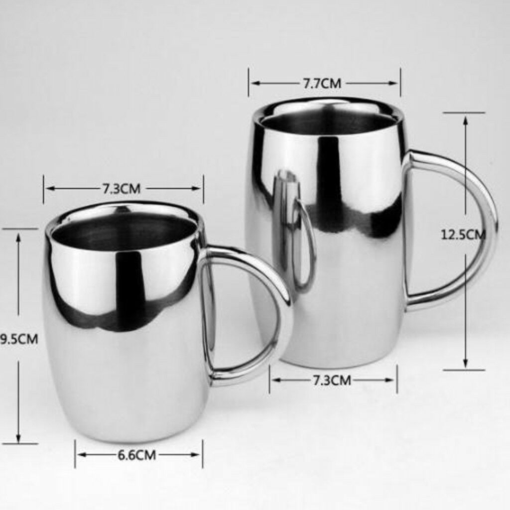 Stainless Steel Mugs Double Wall Insulated Coffee Tea Beer Travel Mugs 550ml