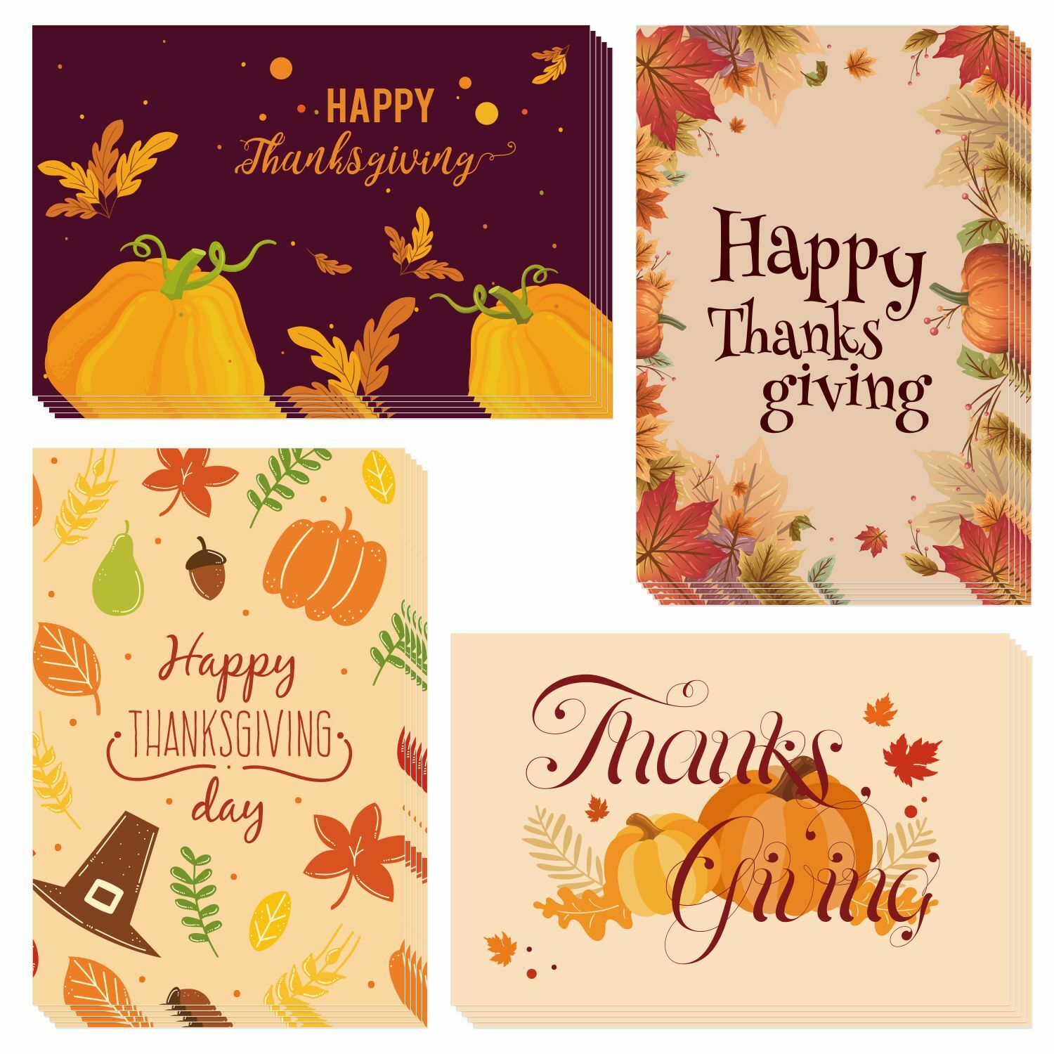 Envelopes Thanksgiving Greeting Cards Note Cards Thank You Greeting Cards Set