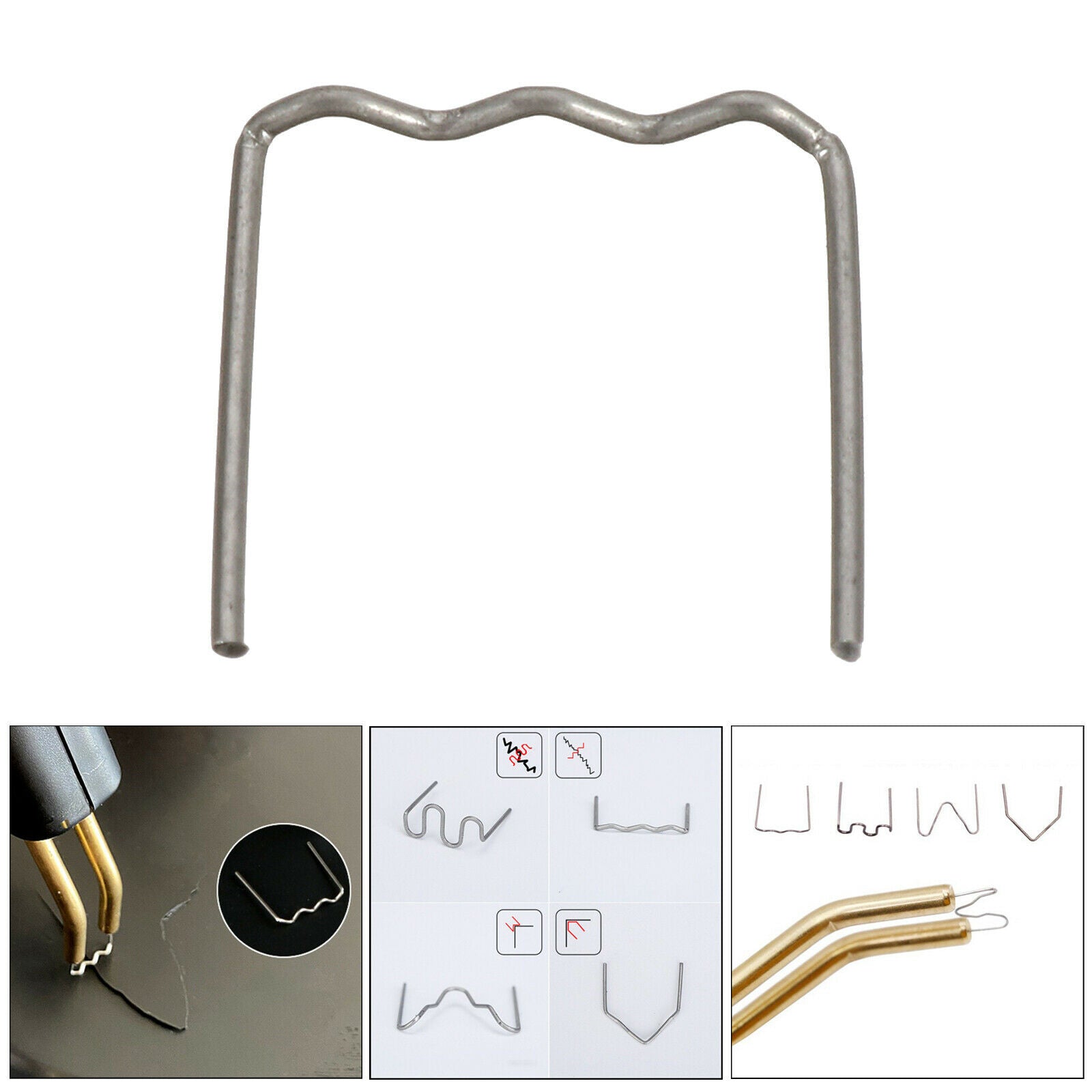 Hot Staples Car Damaged Bumper Plastic Welder Repair Kit Flat Staples 0.6mm
