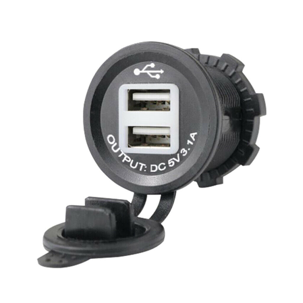 DC 5V3.1A Waterproof 2 USB Adapter Car Charger Motorcycle Power Supply