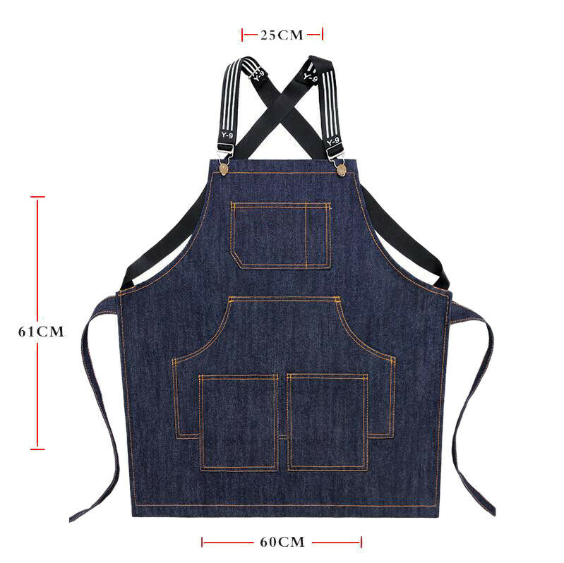 Cook Apron Barista Bartender Chef Hairdressing Apron Cate Uniform Work Wear AnM5
