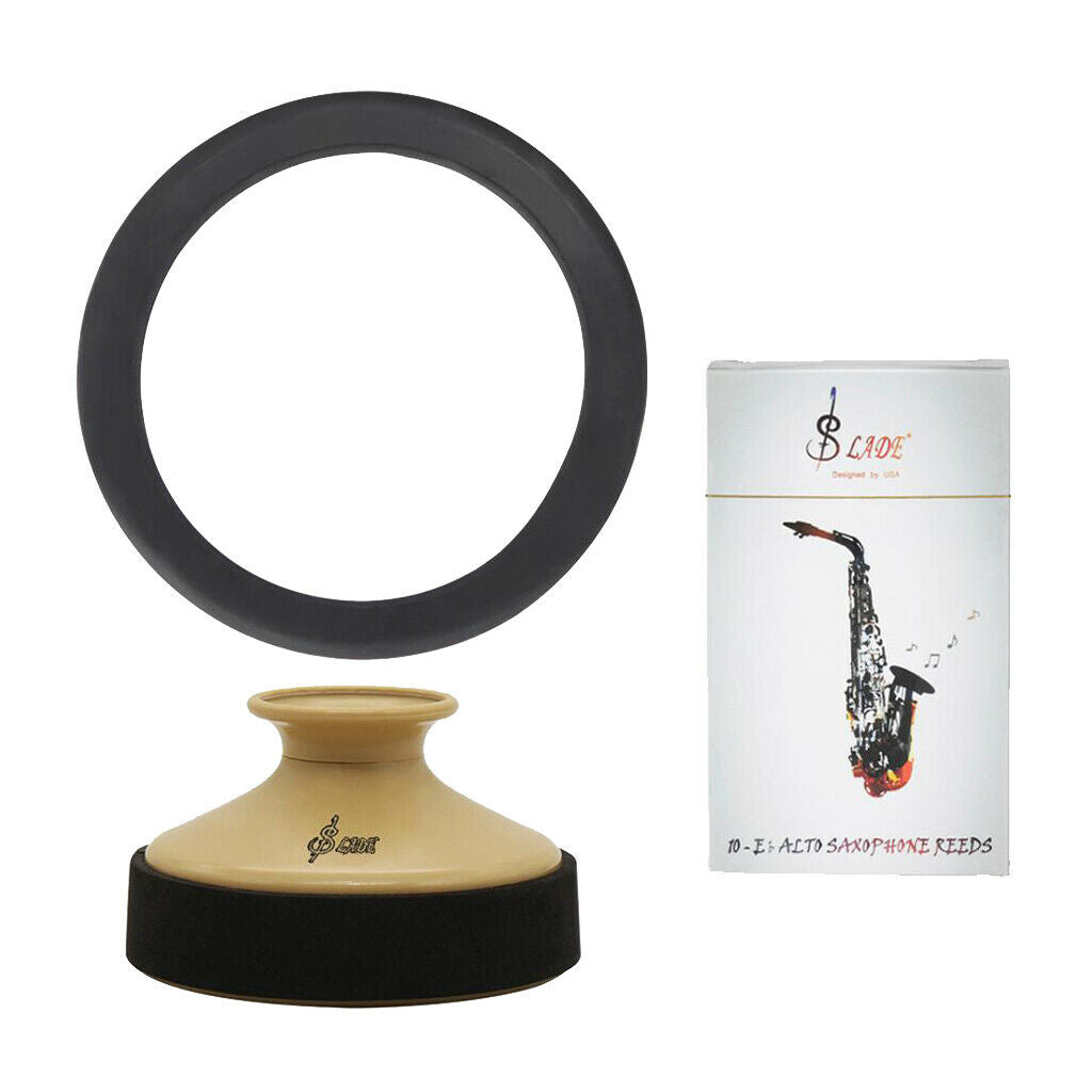 Alto Saxophone Sax Accessory Kit Practice Mute+Reeds+Silencer Ring for Beginners
