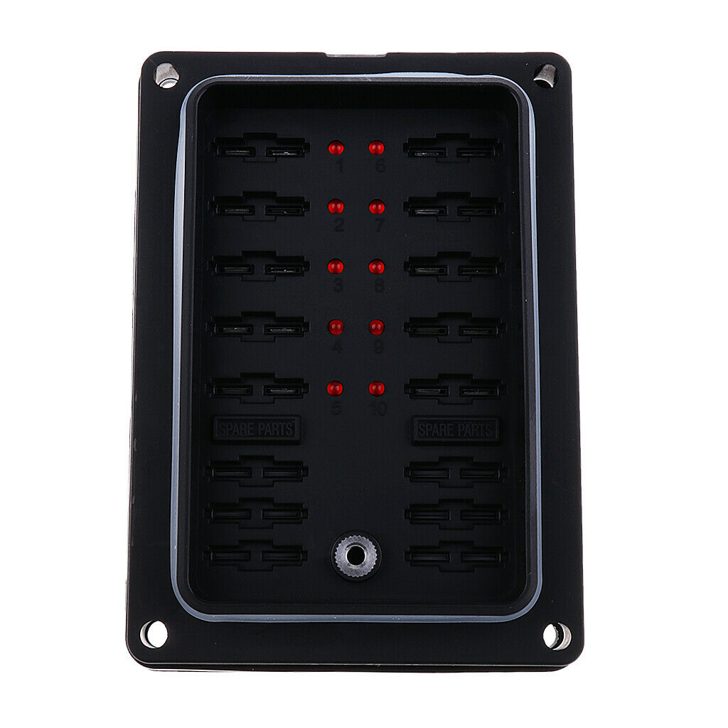 10 Way LED Waterproof Blade Fuse Box Holder Block ATC Replace For Car Boat High