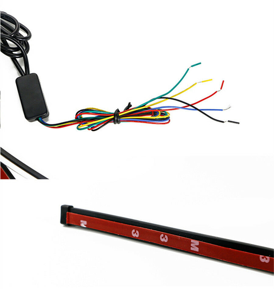 Motorcycle Sequential Switchback Flowing LED Tail Brake Turn Signal Strip Lights