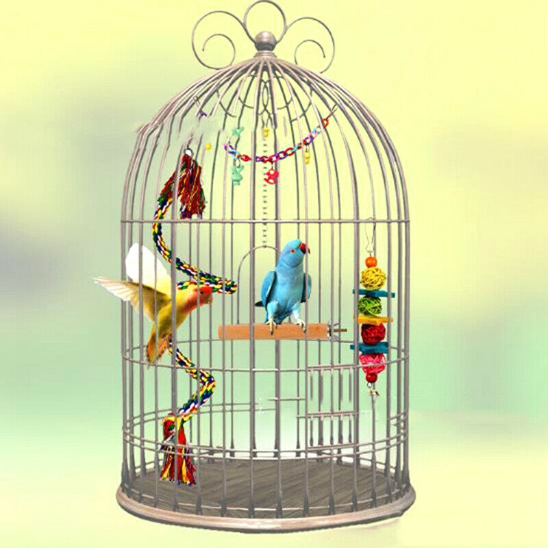 7Pcs Parrot Swing Bell Hanging Bird Cage Perch Toys Parakeet Cockatiel BudgiBDA