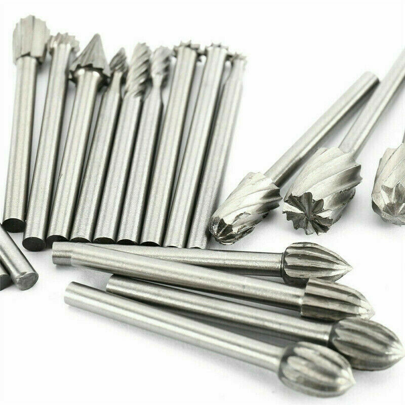 20pcs Carbide Burr Set Rotary Drill Bits Die Grinder Carving Engraving Tool Part