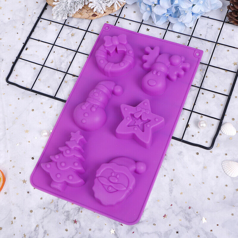 Silicone Mold Series Cake Mould Snowman Santa Handmade Soap Molds Wax MouldBDAU
