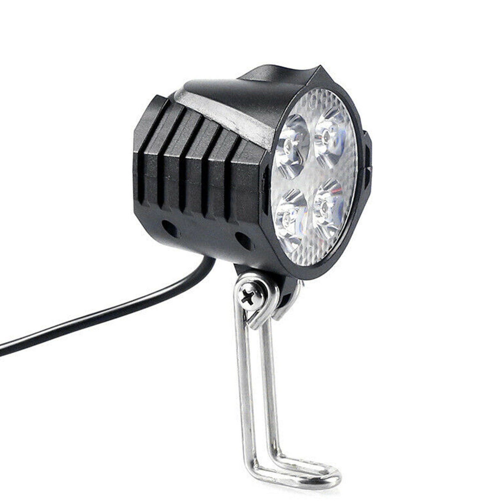 Electric Bicycle LED Headlight Light Waterproof eBike Front Flashlight w/ Horn