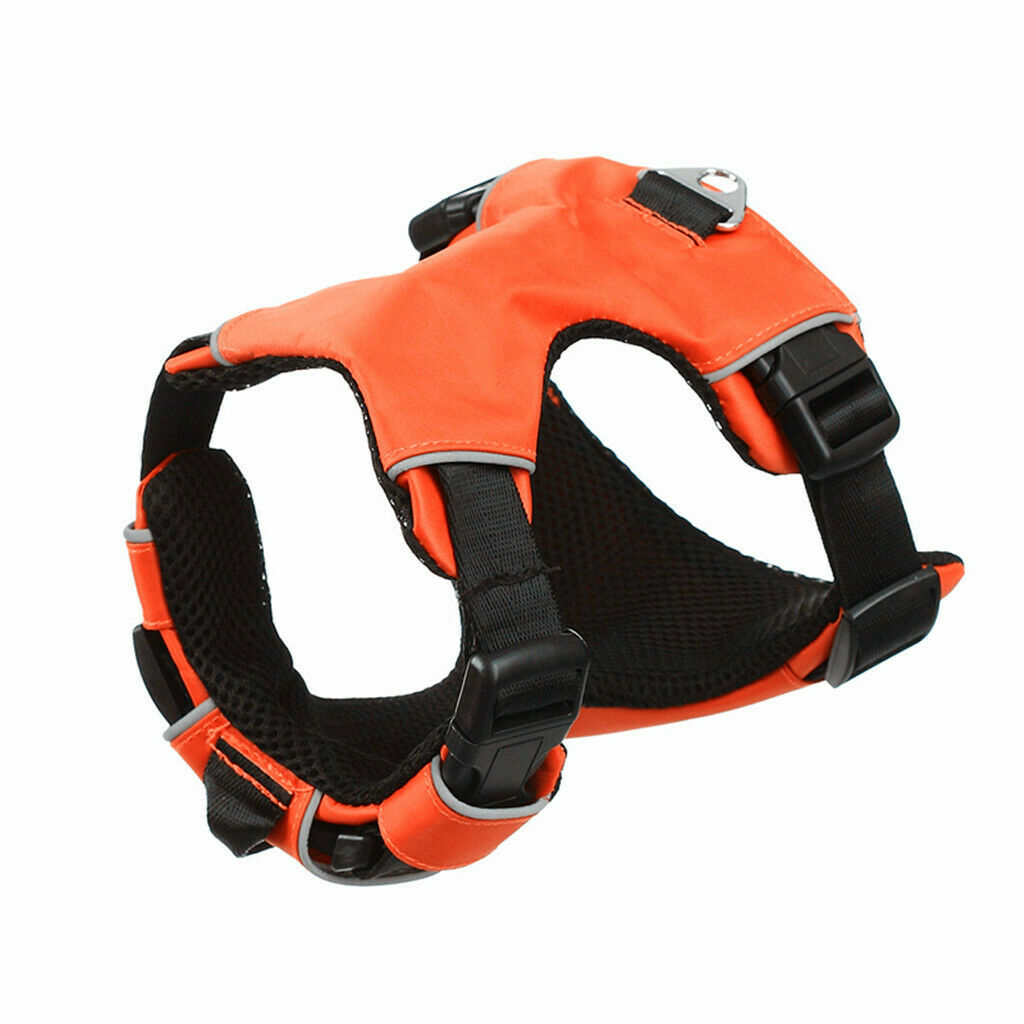 Dog Harness Soft Pad Vest Chest Strap Pet Training Walking Collar S Orange