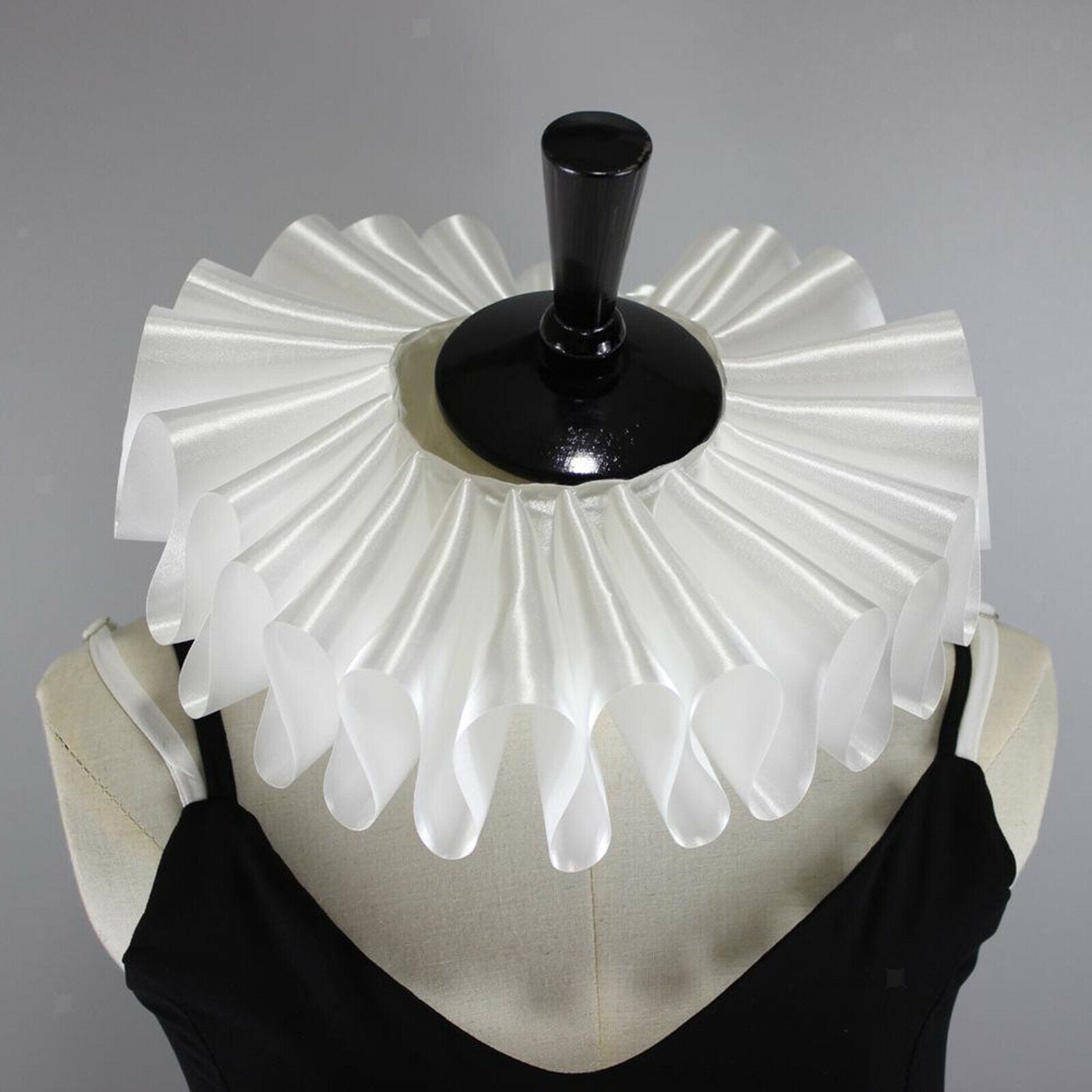 Renaissance Elizabethan Ruffled Neck Collar Clown Choker False Collar Halloween