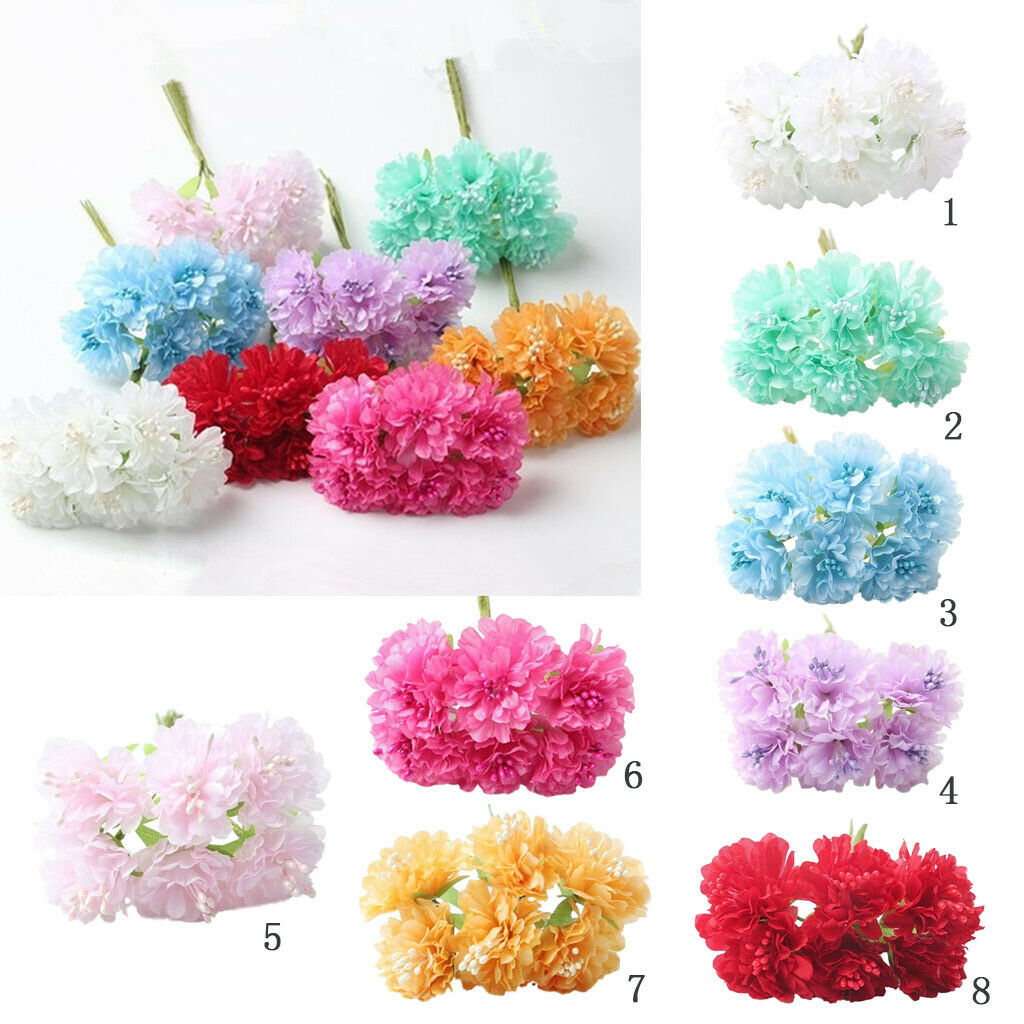 Home Decor Green Cherry Blossom Silk Flowers Bouquet