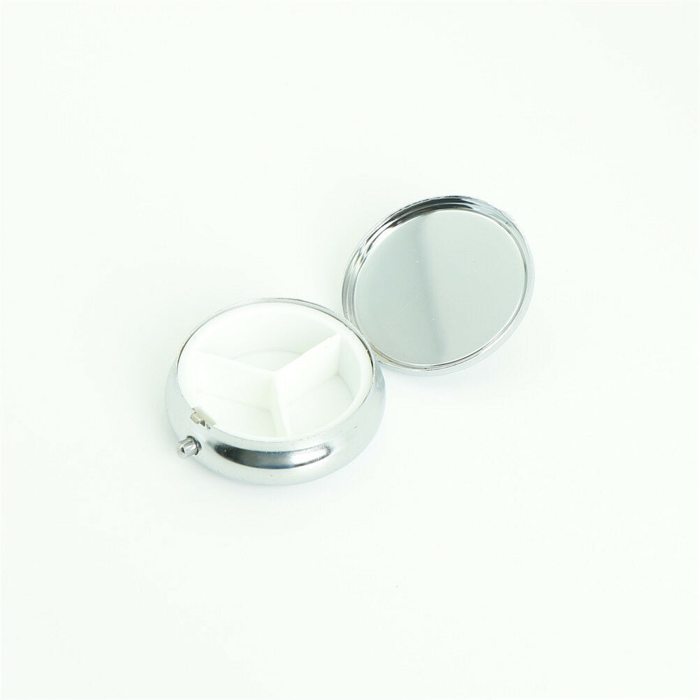 Portable Metal PillBox Medicine Organizer Container Medicine Case Storage .l8