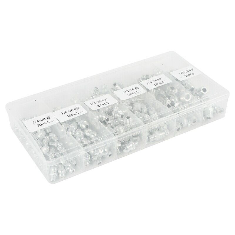 120Pcs Iron Galvanized 90 Degree and 45 Degree and Straight Hydraulic Grease FN7