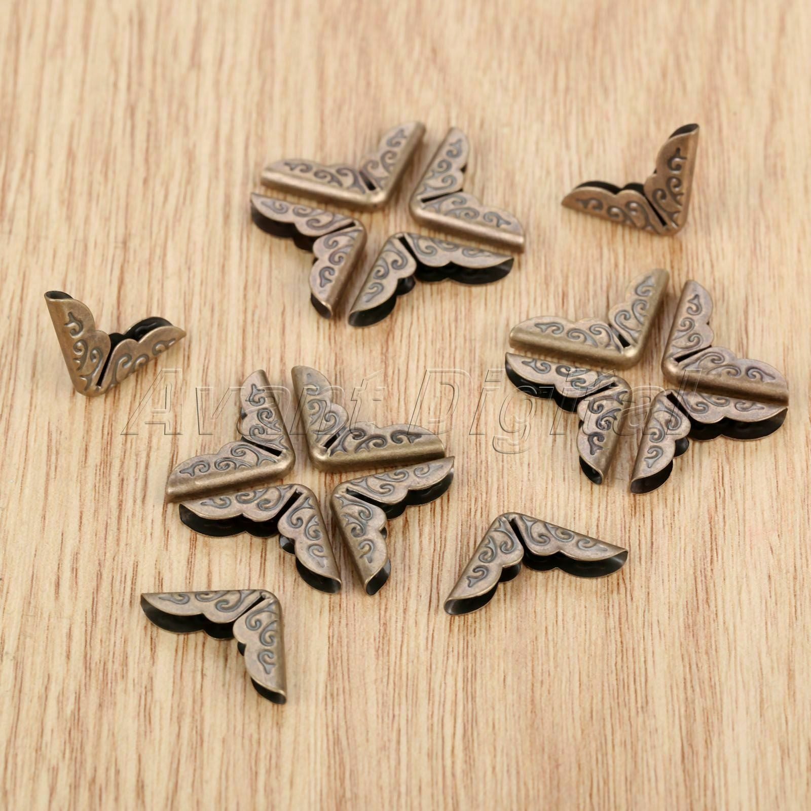 50Pcs 14mm Book Corner Flower Printed Protector Retro Photo Albums Decor Crafts
