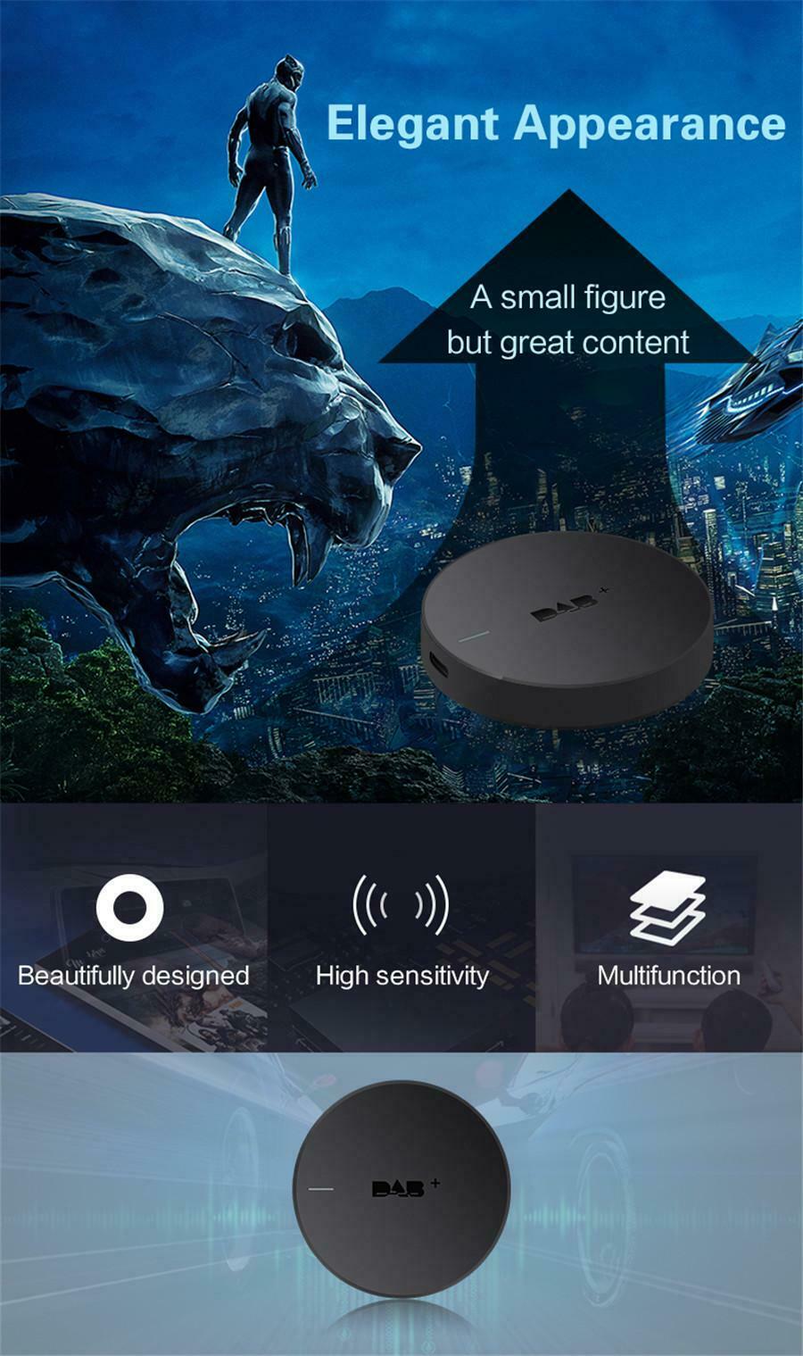 Car Digital DAB DAB+ Audio Radio Receiver Tuner w/ Antenna USB For Android Navi