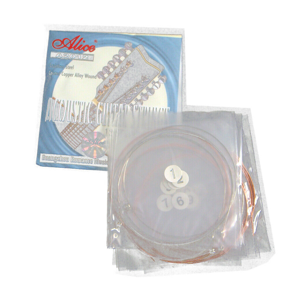 12 Copper Coiled Strings Acoustic Guitar Replacements