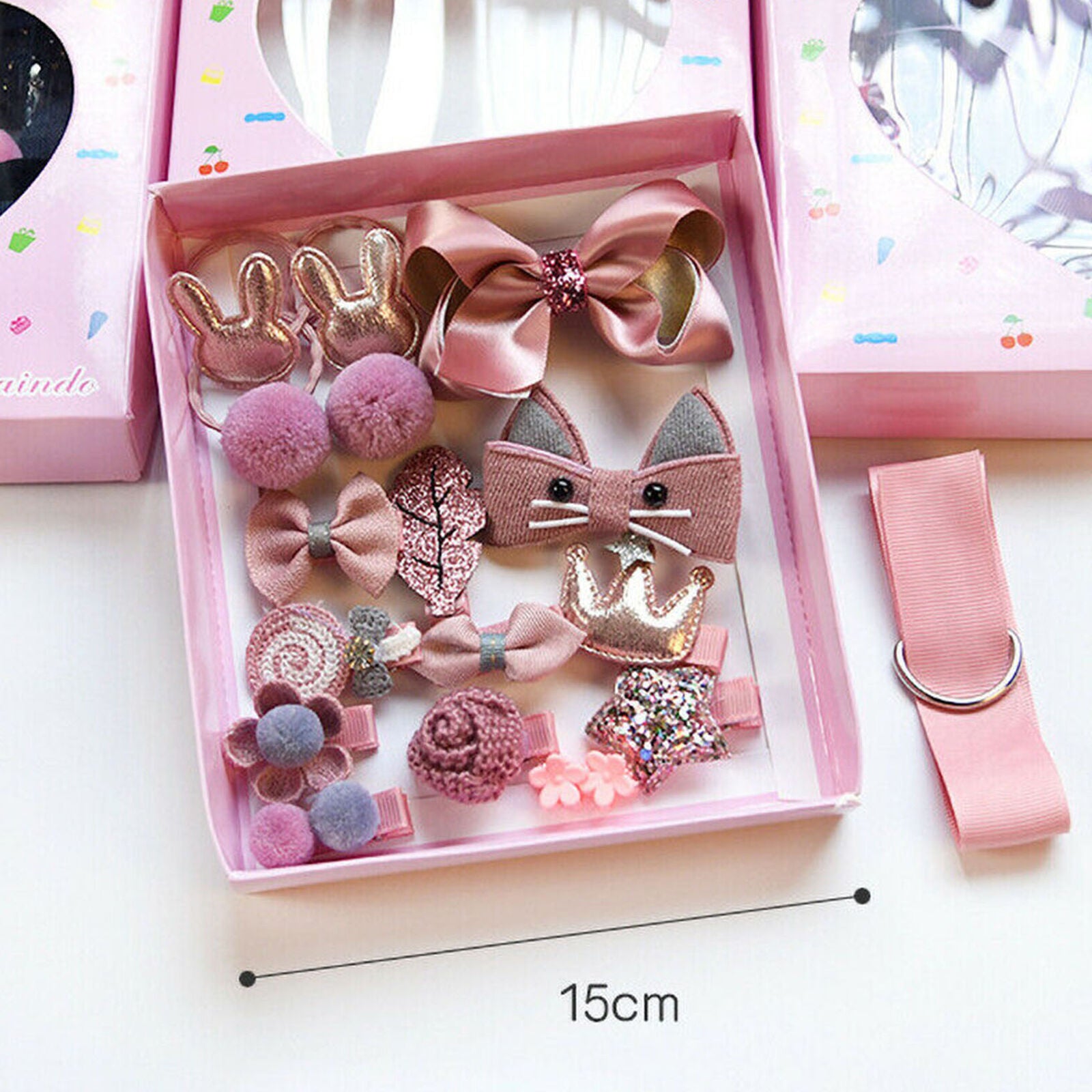 18 pieces Girls hair clip bobby pin hair tie kids flower bows gift