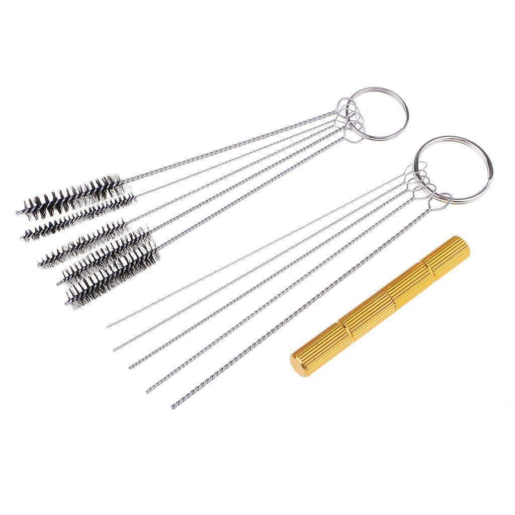 11x Airbrush Spray Cleaning Repair Tool Kit Stainless Steel &Brush Set