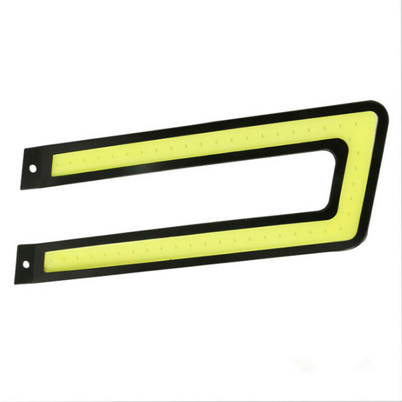2PCS U-shaped Car LED Daytime Running Waterproof COB High-power Driving Lights