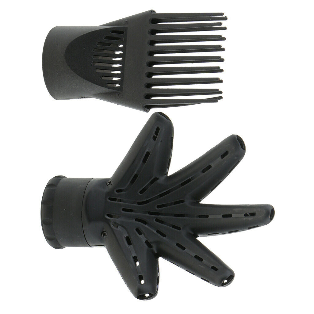 2 Pieces Pro Salon Hair Dryer Diffuser Wind Blow Cover Comb Attachment