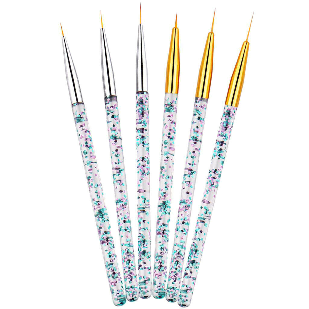 6pcs Nail Art UV Gel Polish Painting Brushes Drawing Detailing Brush Pens