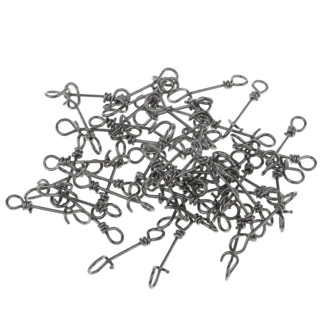 100pcs Powerful Fishing Fastach Clips Flexible Stainless Steel Connectors Snap