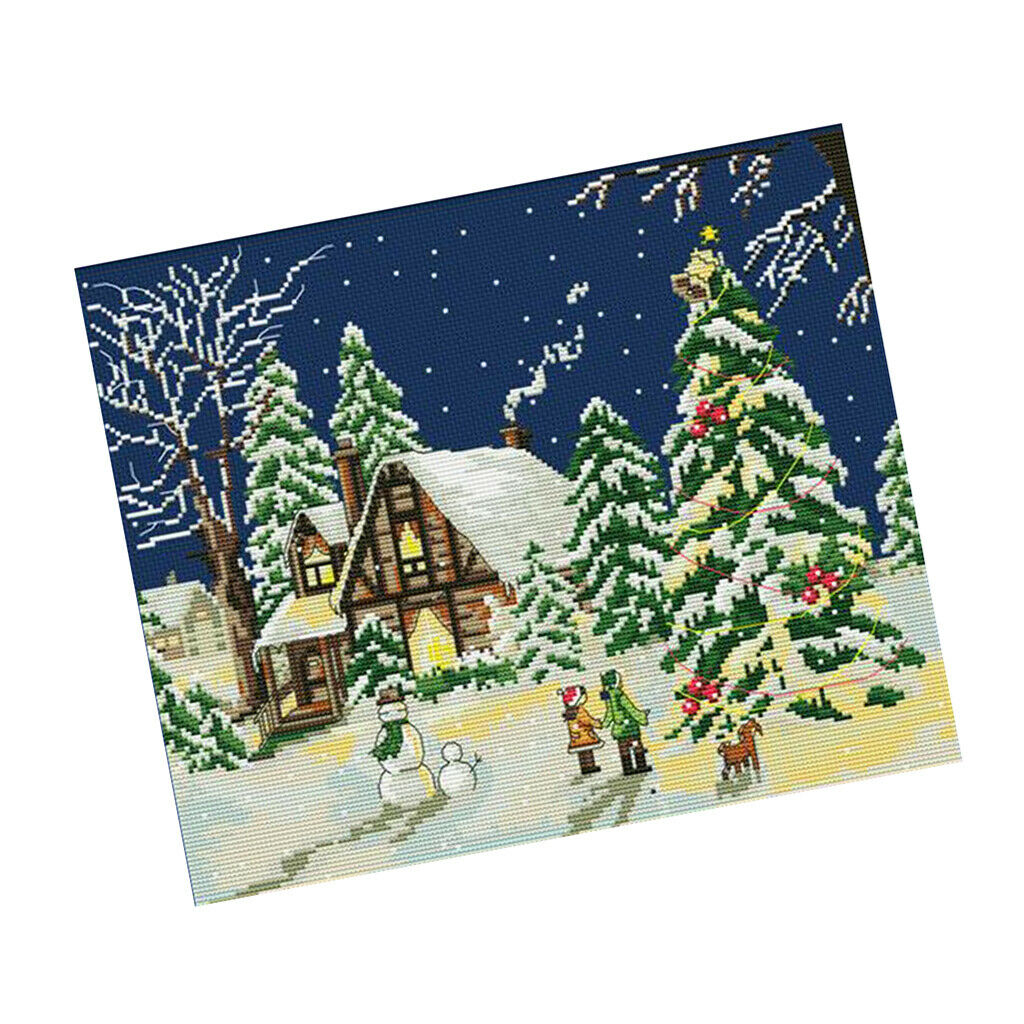 Winter Landscape Handmade Stamped Cross Stitch Kits For Adults Embroidery