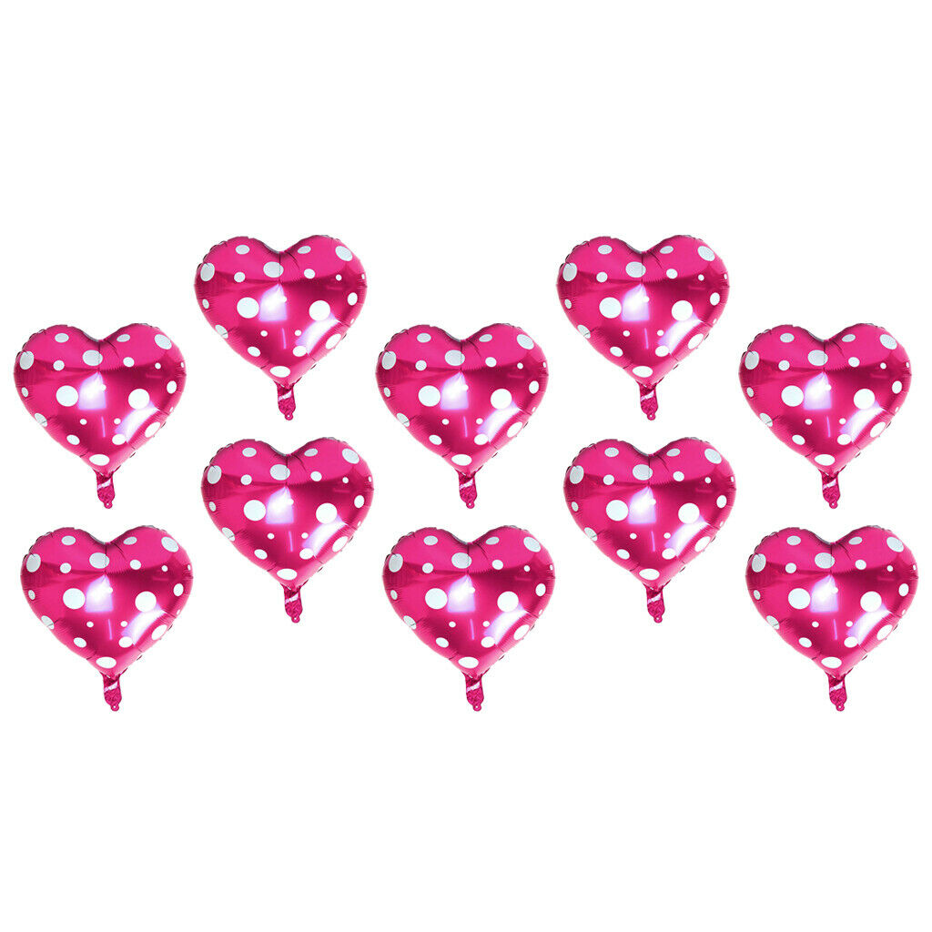 10 Pieces 18" Love Heart Aluminium Foil Dot Balloons Wedding Party Decor #2