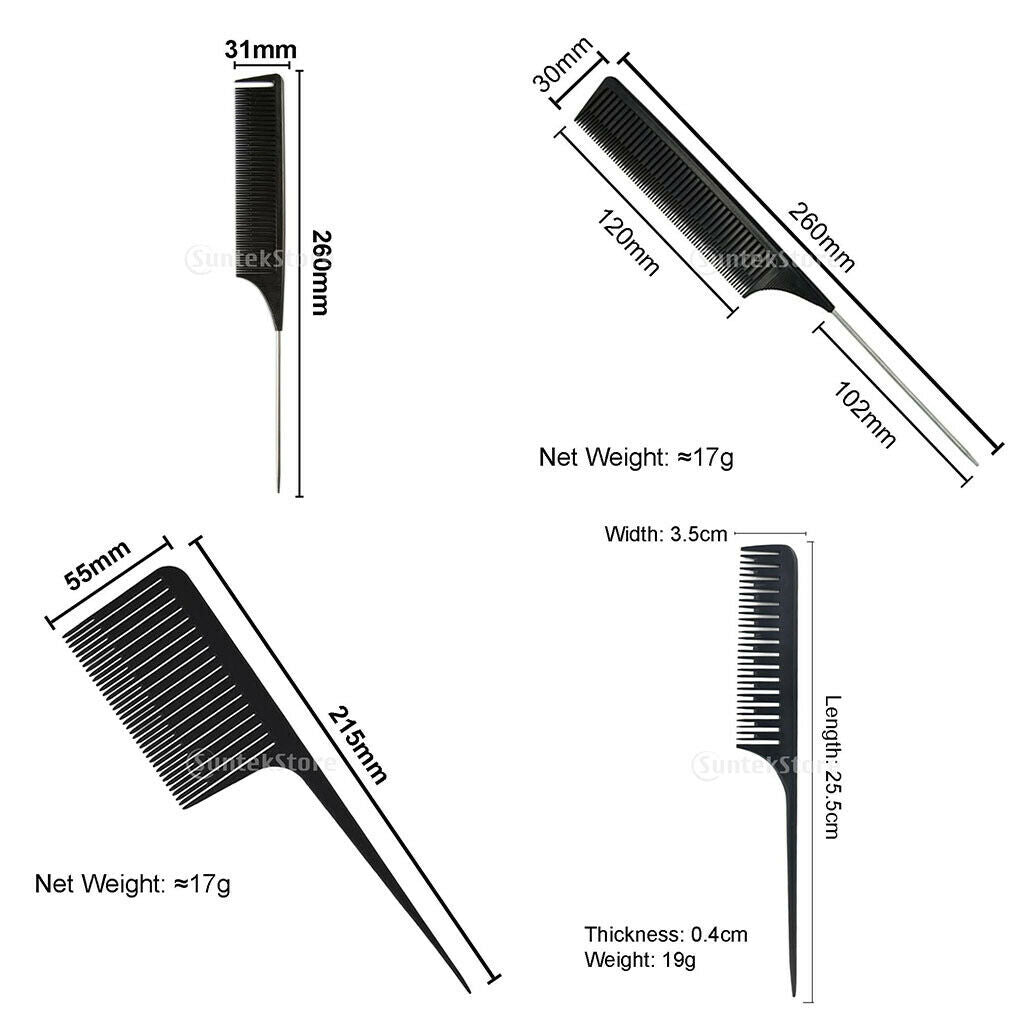 4PCS Weave Highlighting Foiling Hair Comb Salon Styling Dyeing Rat Combs
