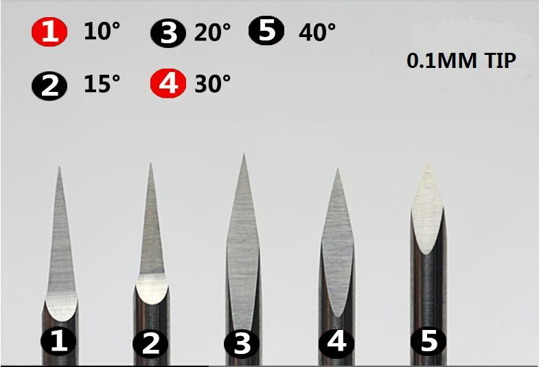 5x 40° Degree Carbide Steel CNC Router Pyramid engraving Bits US High Quality