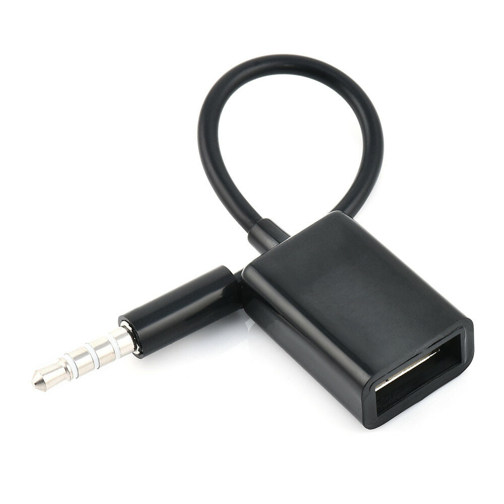 3.5mm Male AUX Audio Plug Jack To USB Female Converter Car Adapter Cable mp3 NEW