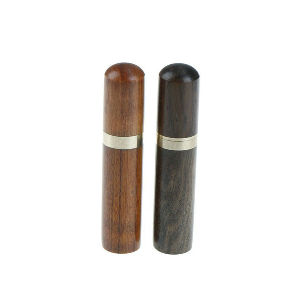 Ebony Wood Toothpick Holder Box Capsule Case Handmade Craft Room Deco.l8