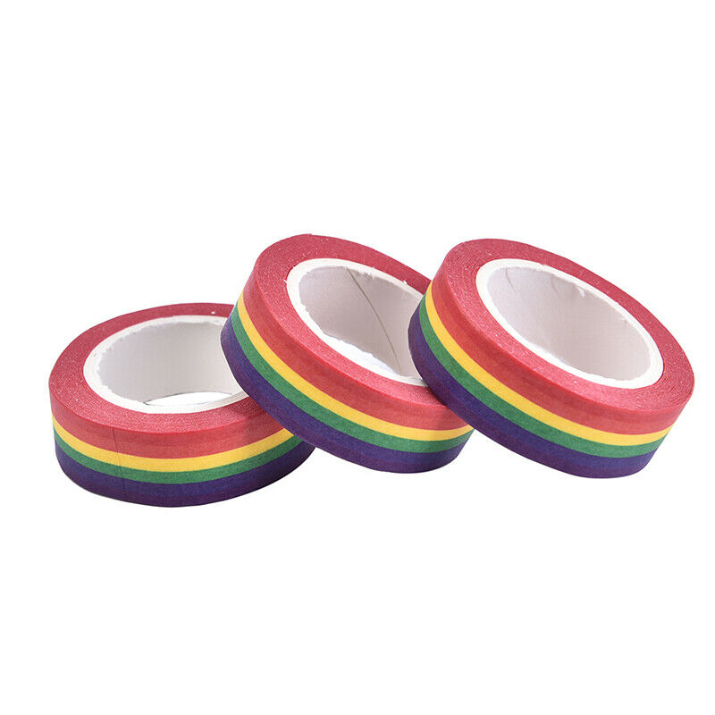 10m/Roll Rainbow Color Sticky Tape Photo Album Scrapbooking Decor Adhesi.l8