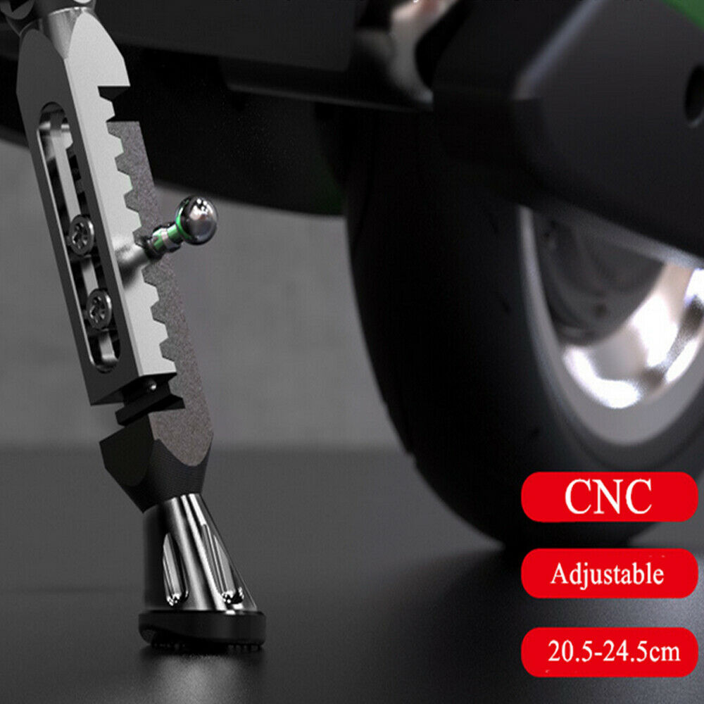 Universal Motorcycle Scooter Kickstand Foot Bracket Black CNC Aluminum Alloy