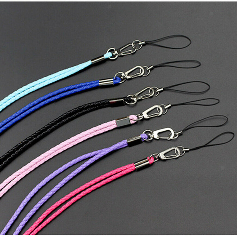 Fashion PU Leather Grain Colorful Mobile Phone Convenient Neck Lanyard Long