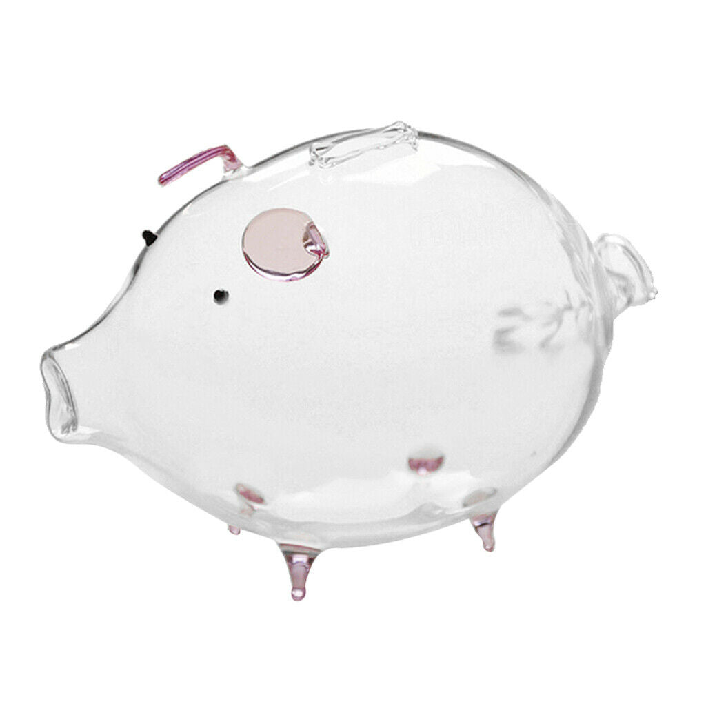 Glass Piggy Bank Pig Money Box Saving Coins & Cash Chilren Saving Box Gift