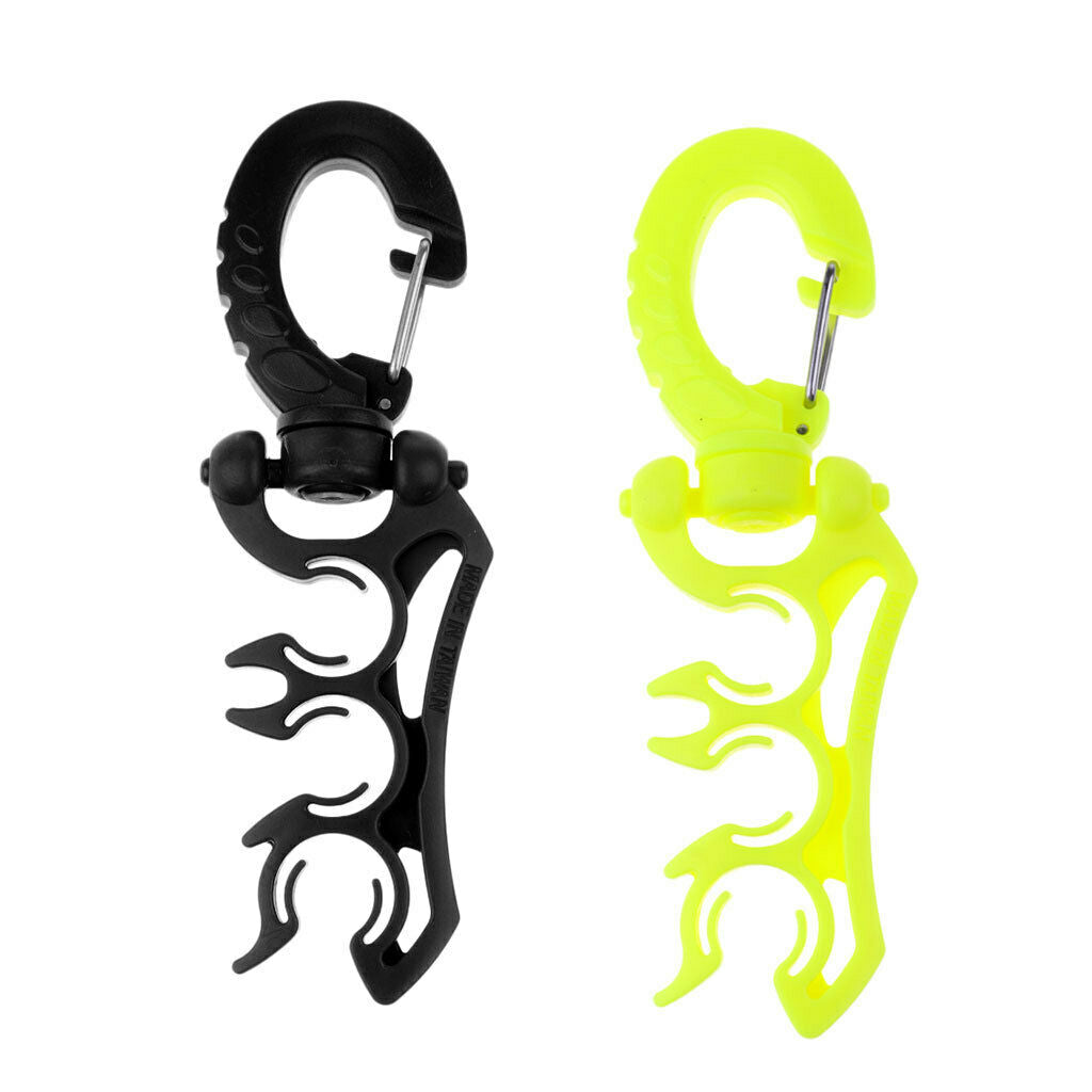 Lot 2 Scuba Diving Diver Snorkel BC Hose Clip Holder for 3 Hose/Regulator/Gauge