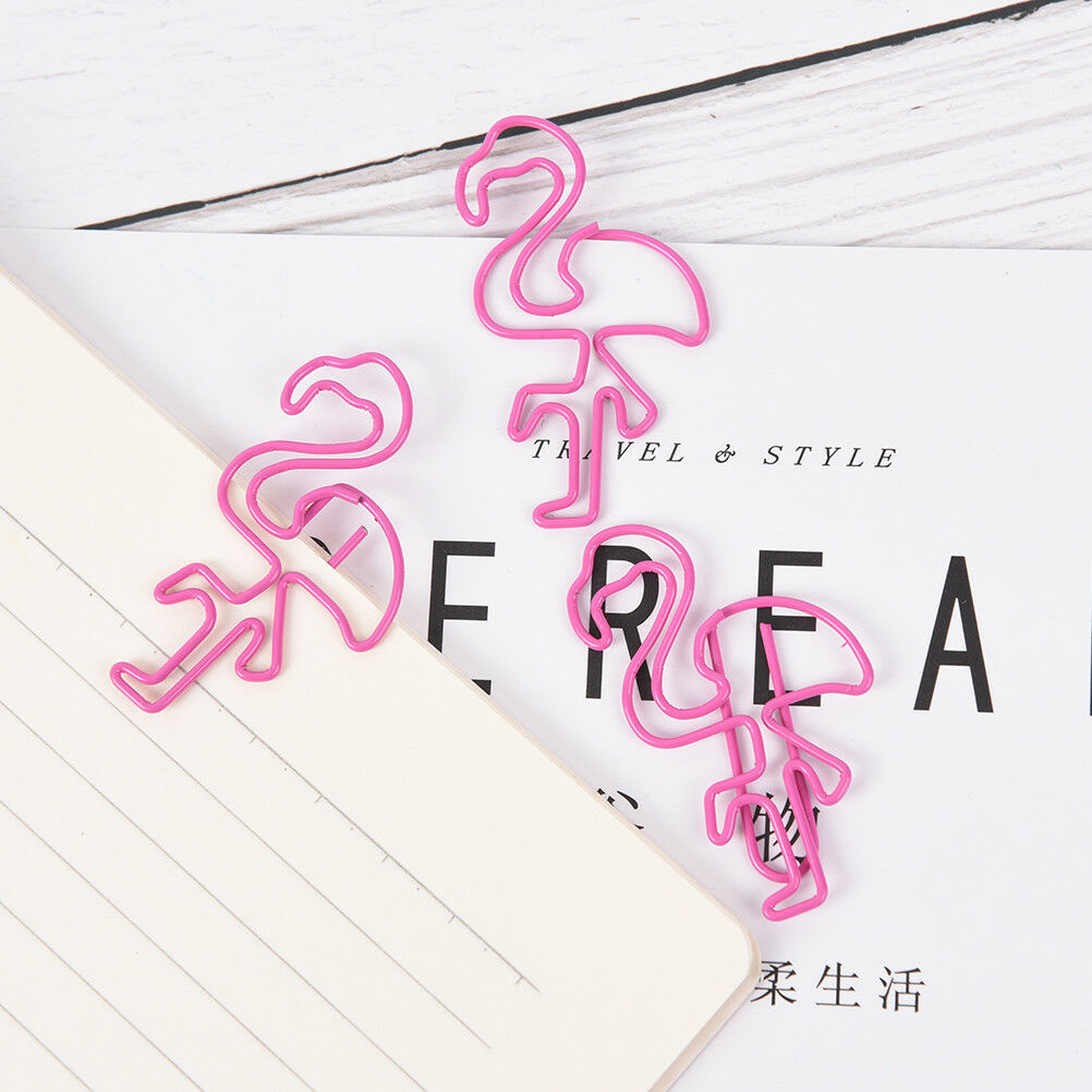 5Pcs/lot Pink Flamingo Bookmark Planner Paper Clip for Book Stationery Sch.l8